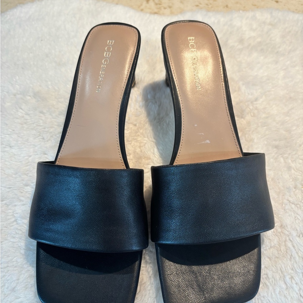 BCBGMaxAzria Black Leather Heels